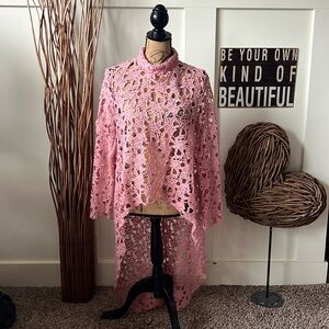 Pink Lace Women Tunic